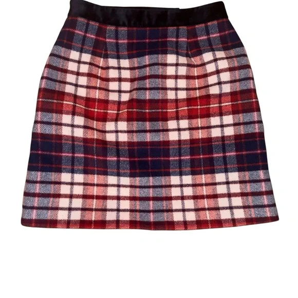 Deadstock Tommy Hilfiger Wool Skirt Plaid Red White Blue Pockets US2 UK4 Small - Picture 4 of 6